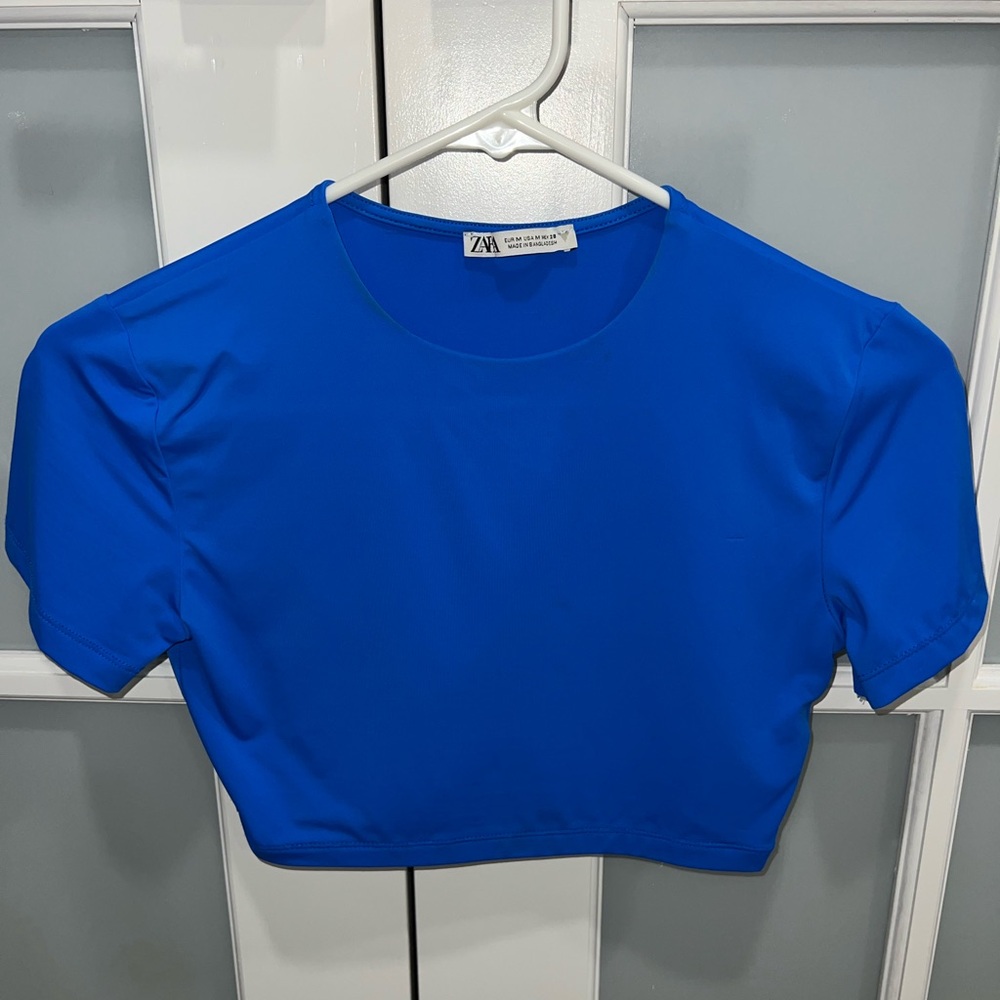 Zara Women's Blue Crop Top
